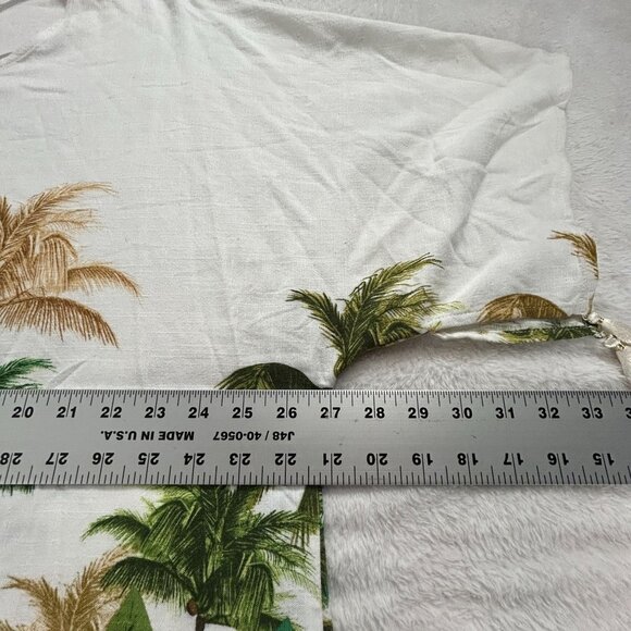 JM Collection Womens Tropic Retreat Palm Print Linen Blend Blouse Top XXL New - Picture 9 of 10